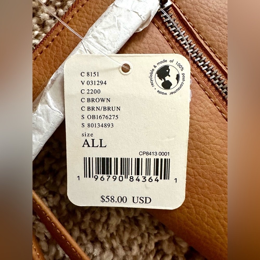 NWT Free People Distressed Brown Vegan Wallet - Picture 6 of 8